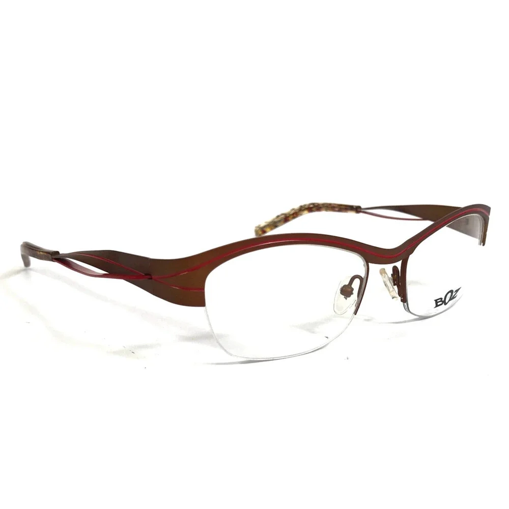 BOZ Eyeglasses Frames STAR 9230 Brown Red Cat Eye Half Rim 52.5-17-131
